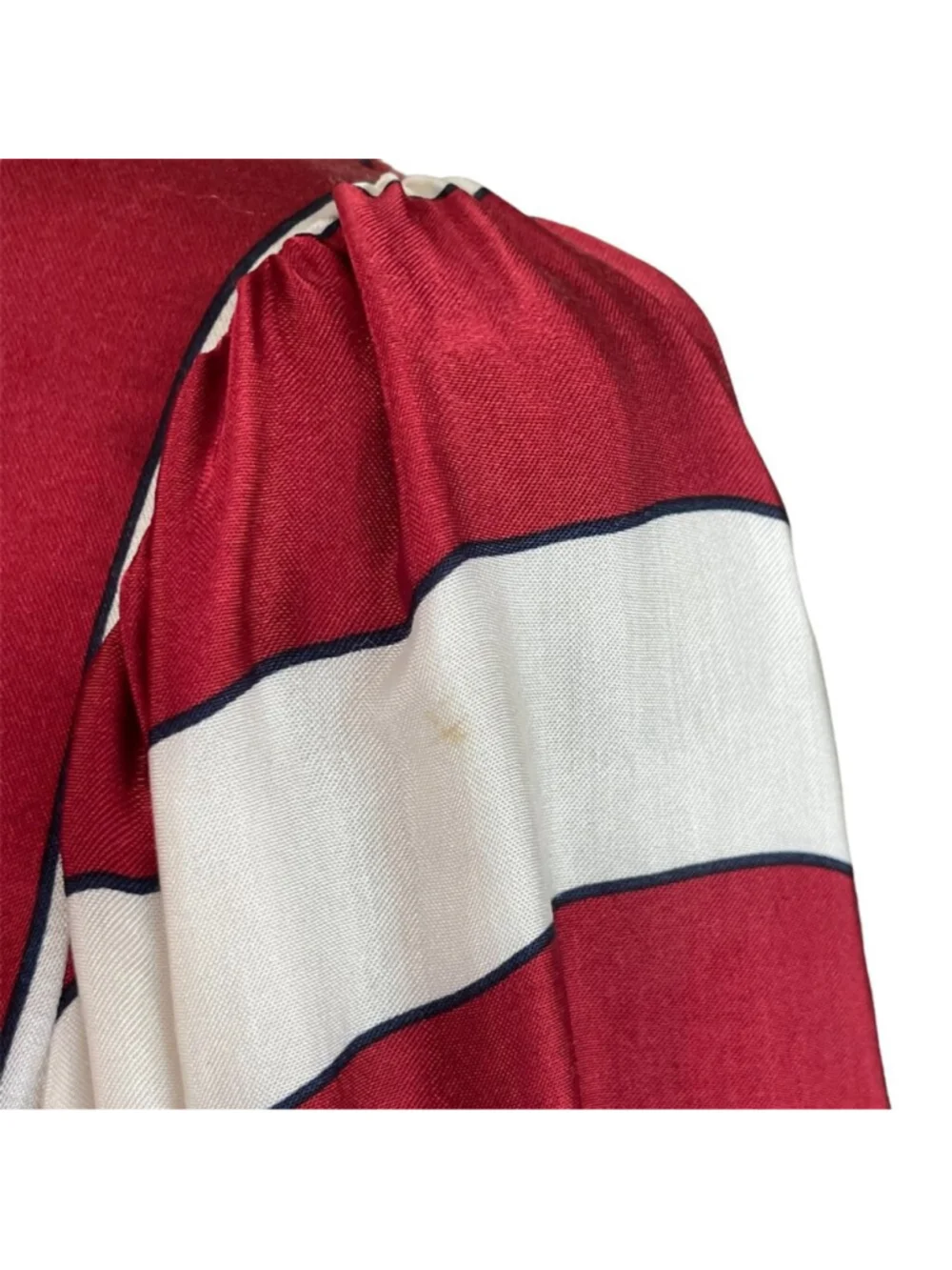 Anthropologie Maeve Maria Red & White Striped Satin Blouse Size 0